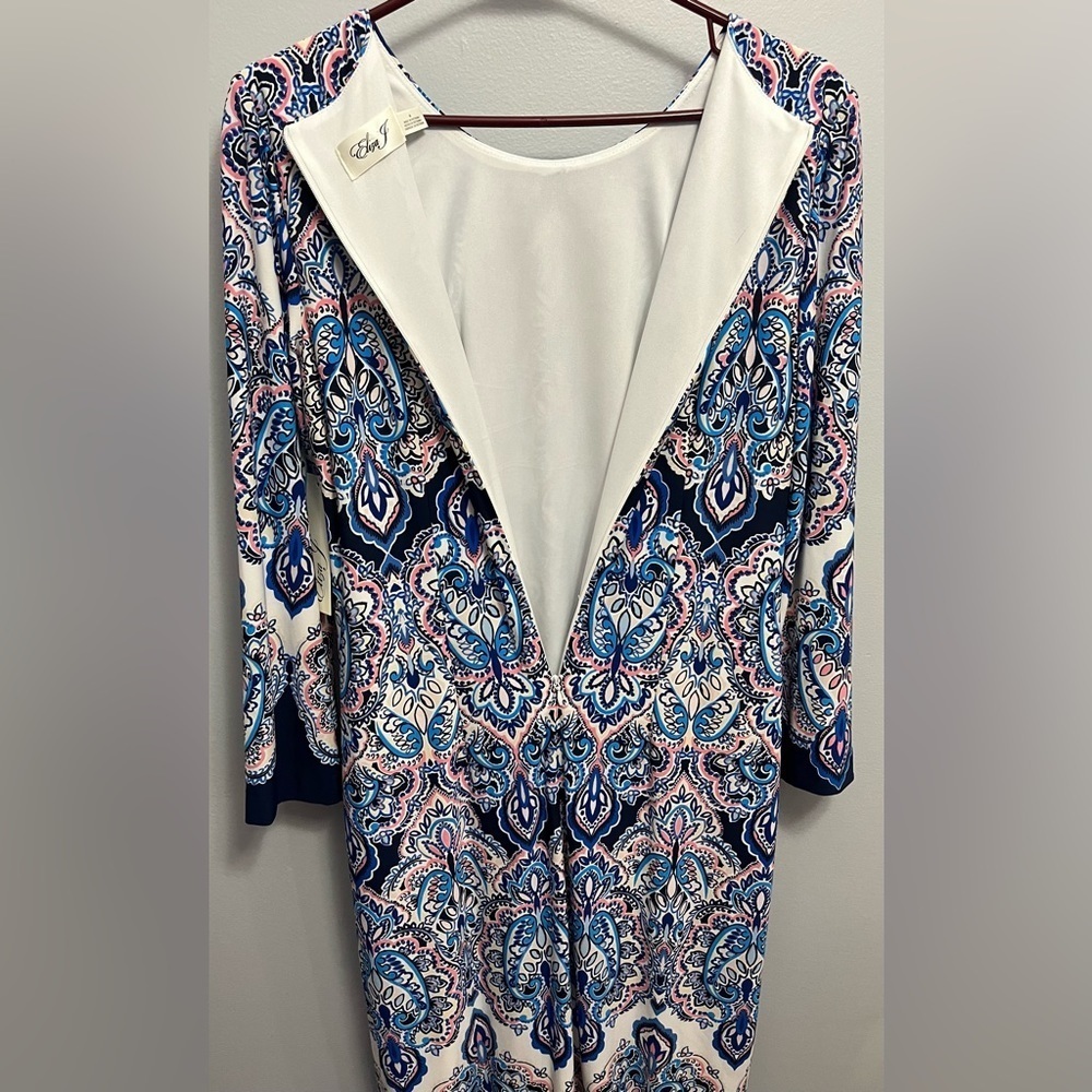 Eliza J size 6 floral paisley midi dress Cottagecore prairie vintage art design - Picture 3 of 5